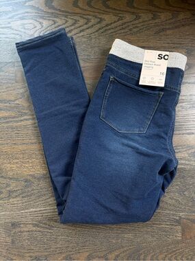 NEW SO Girl’s Mid Rise Ribbed-Waist Jegging -Blue Denim Youth -Teen Size 16